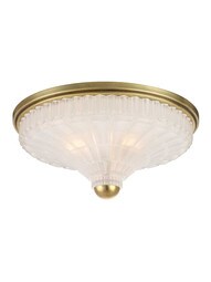 Paris 17 inch Flush-Mount Ceiling Light in Aged Brass.